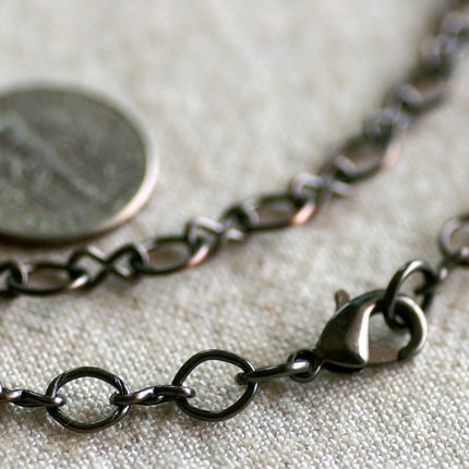 Antique Copper Filigree Blank Necklace Round And Eight Chains Necklace cn167 30"