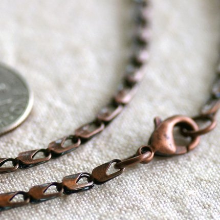 Antique Copper Filigree Blank Necklace Water Drop Chains Necklace cn168 30"