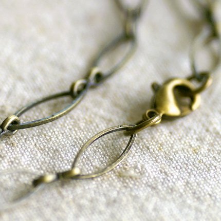 Antique Bronze Plated Metal Blank Necklace Eight Figure Chain cn169 30"