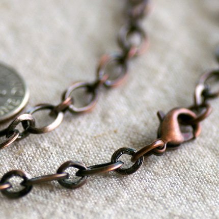 Antique Copper Blank Necklace Cable Chains Necklace cn180 30"