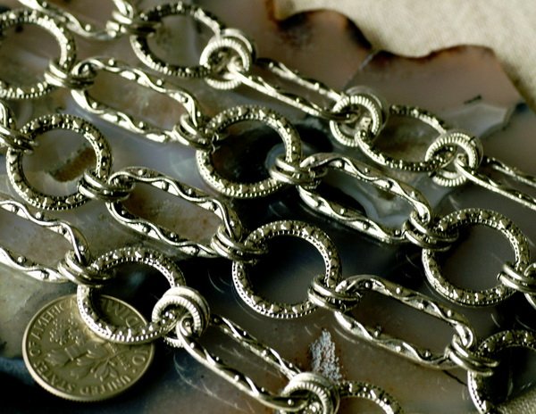 2ft Tibetan Silver Filigree Chains For Necklace Antique Silver Plated h06b
