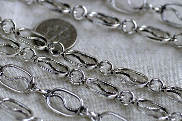 2ft Antique Silver Plated Tibetan Silver Chains Filigree Chains For Necklace h10ab