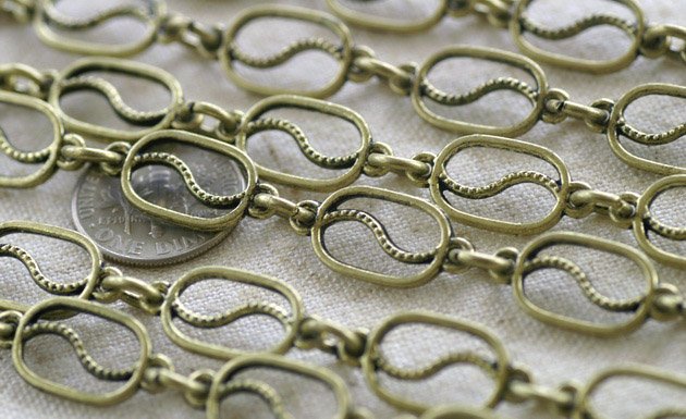 2ft Tibetan Silver Fancy Chains Antique Bronze/P Bali Style h10ac,