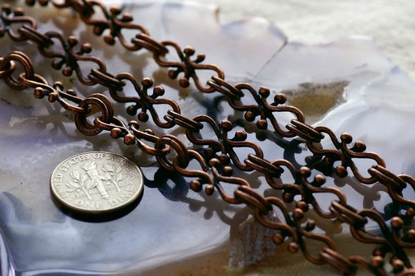 2ft Antique-Copper Tibetan Silver Style Chain Metal Filigree Chains h11d