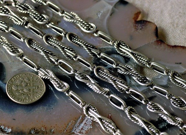 2ft Antique Silver Plated Metal Filigree Tibetan Silver Style Chains h24b