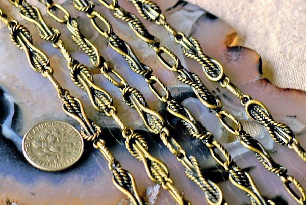2ft Metal Filigree Antique Bronze Tibetan Silver Fancy Chains h24c