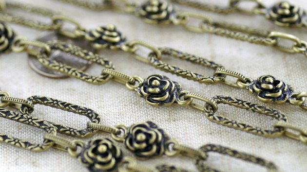6ft Antique Bronze Plated Tibetan Silver Fancy Chains Necklace h137c