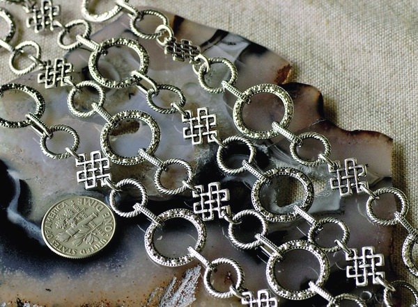6ft Antique Silver Plated Tibetan Silver Fancy Chains Necklace h142b