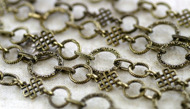 2ft Antique Bronze Plated Metal Tibetan Silver Fancy Chains Necklace j142c
