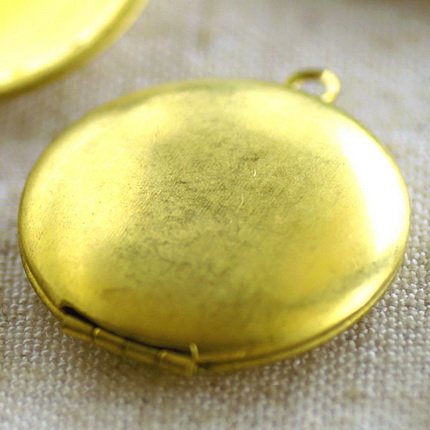 3pcs Soild Brass Round Locket Charm pendant 25mm b66