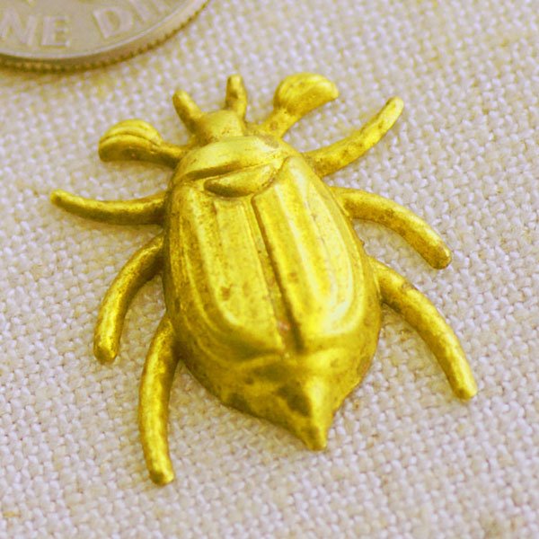 Solid Brass Filigree Beetle Bug Charms Animal Finding 20x17mm b71 (8pcs)