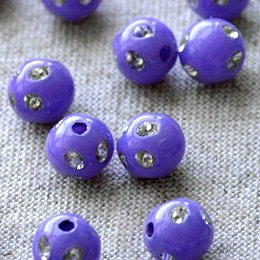 400pcs Lilac/violet Flower Point Sparkling Plastic Ball Round Beads 8mm p096