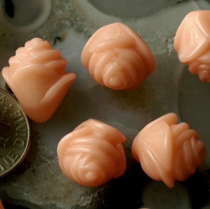 Lucite Orange Flower Bead Cabochon Finding Embellishments 12x13mm p205 (8pcs)