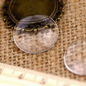 20pcs Round Clear Glass Cabochon Dome Flat Back 20mm G20