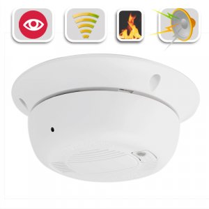 Real Working Smoke Detector with Hidden Camera Covert Video-Wired-