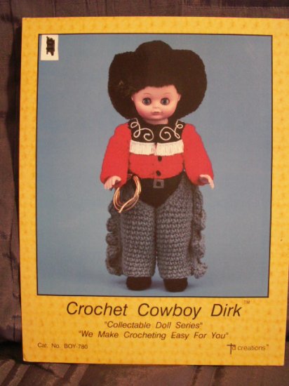 Doll Pattern Cowboy Dirk Crochet Td Creations FREE SHIPPING