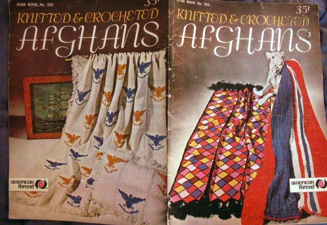 Vintage Knit & Crochet Afghan Patterns Star Book 222