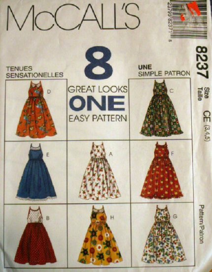 Girls Dresses pattern M 8237 - FREE SHIPPING