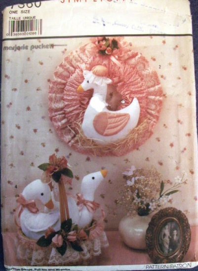 Decorative Geese, Pull Toy & Wreaths Pattern S 7360 -FREE SHIPPING