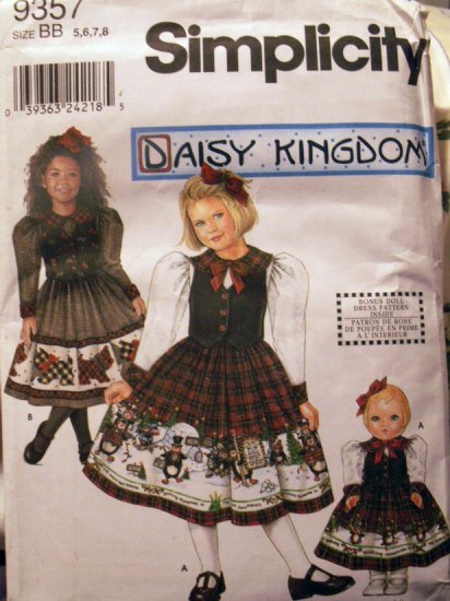 Daisy Kingdom Dress With Doll Dress Pattern S 9357 - FREE SHIPPING
