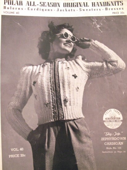 1939 Polar Handknit Pattern Book Vintage Boleros Cardigans