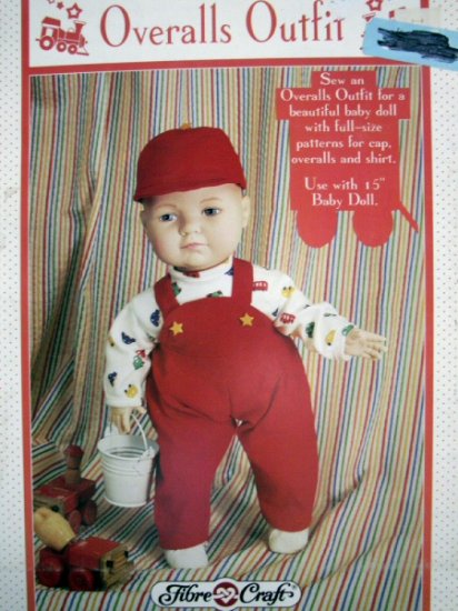Doll Clothes Pattern Overalls Outfit FCM 320 - FREE SHIPPING