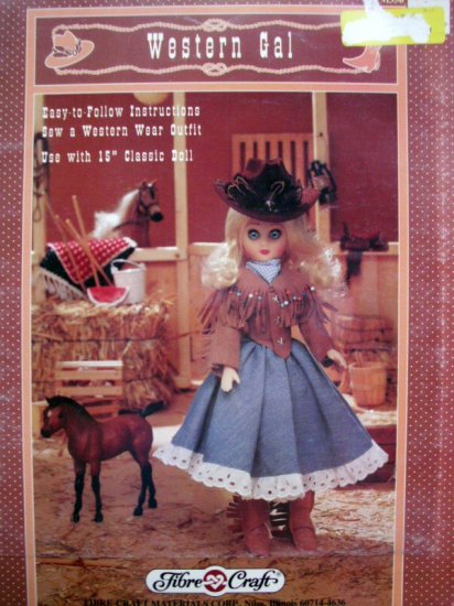 Doll Clothes Pattern Western Gal FCM 356 - FREE SHIPPING