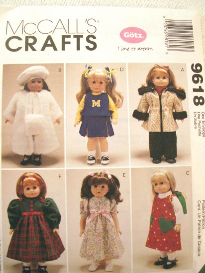 Gotz Doll Time To Dream Clothes Pattern M 9618 - FREE SHIPPING