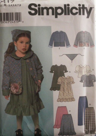 Girls Dress, Top, Jacket, Skirt, Pants & Scarf pattern - FREE SHIPPING