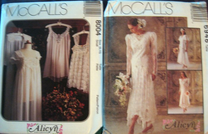 Victorian Style Wedding Dress & Lingerie Patterns by Alicyn M6948 M8001 - FREE SHIPPING