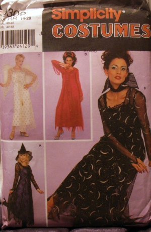 Halloween Costume Pattern Misses Vampira, Angel, Witch & Devil - FREE SHIPPING