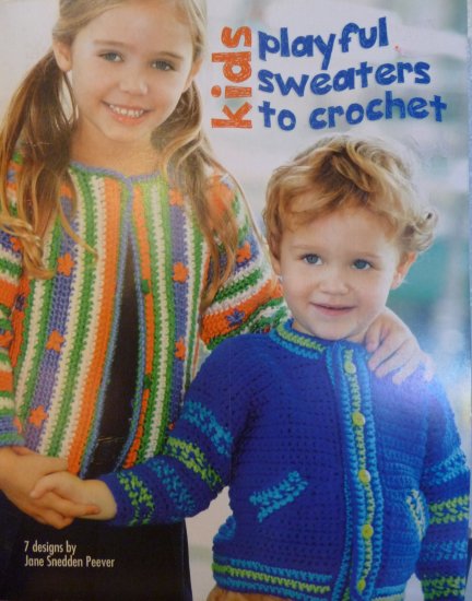 7 Kids Playful Sweaters to Crochet Pattern Book - FREE SHIPPING