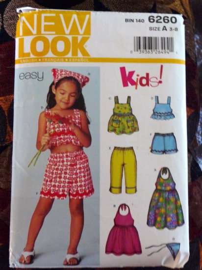 Girls Size 3-8 Summer Dress, Shorts, Top, Scarf Pattern - FREE SHIPPING