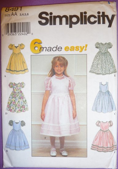 Girls Dresses Pattern S 8491 - FREE SHIPPING