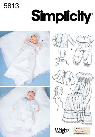 Babies Christening Ensemble Pattern S 5813 - FREE SHIPPING