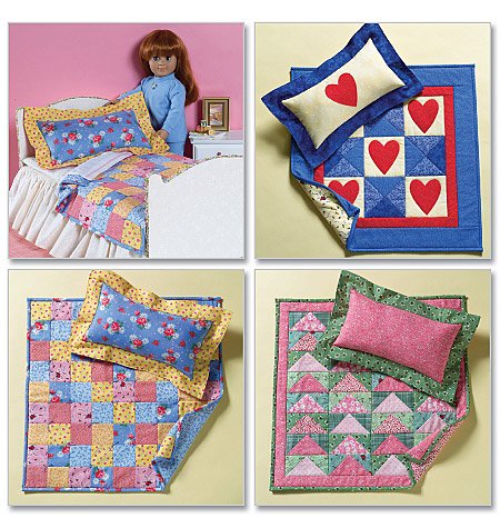18 inch Doll Bed & Quilts Pattern B 4538 - FREE SHIPPING