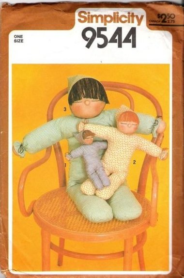 1980 Primitive Rag Doll Pattern S 9544 - FREE SHIPPING