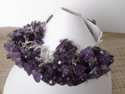 Amethyst chips bracelet