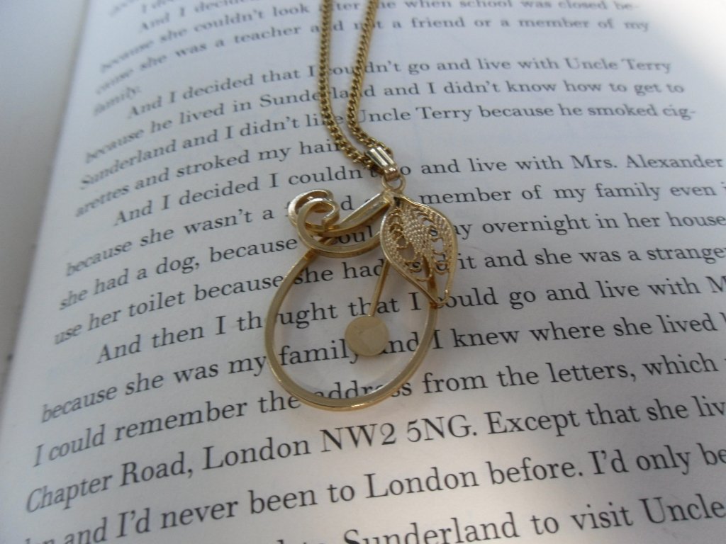 Vintage Gold Metal Eggplant Necklace