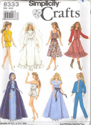 doll clothes patterns for fashion, girl and baby dolls.