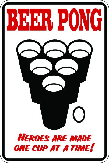 MISC 1 Beer pong player aluminum novelty parking sign 9"x12"