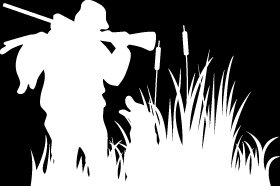 (HNT1#74) 6" white vinyl Duck hunter siloutte hunter die cut decal sticker.