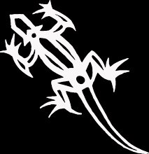 (LIZ 2) 6" white vinyl Lizard gecko climbing die cut decal sticker.