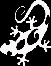(LIZ 11) 6" white vinyl Lizard gecko climbing die cut window laptop decal sticker.