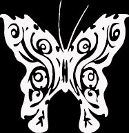 (BTR 5) 6" white vinyl Butterfly die cut window laptop decal sticker.