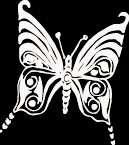 (BTR 6) 6" white vinyl Butterfly die cut window laptop decal sticker.