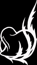 (HRT3) 6" white vinyl Tribal design heart die cut window laptop decal sticker.