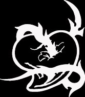 (HRT6) 6" white vinyl Tribal vine design heart die cut window laptop decal sticker.