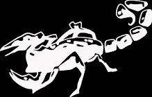 (SCR 7) 6" white vinyl Tribal Scorpion die cut window laptop decal sticker.