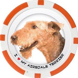 AIREDALE DOG BREED Poker Chips (11.5g) Sold in Packs of 10
